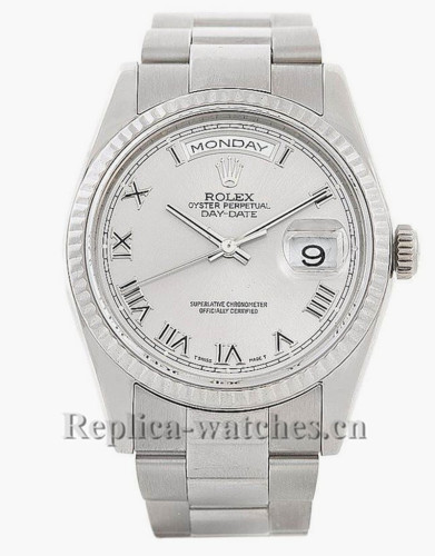 Replica Rolex President 118239 Oyster case 36mm Rhodium White dial Mens Watch