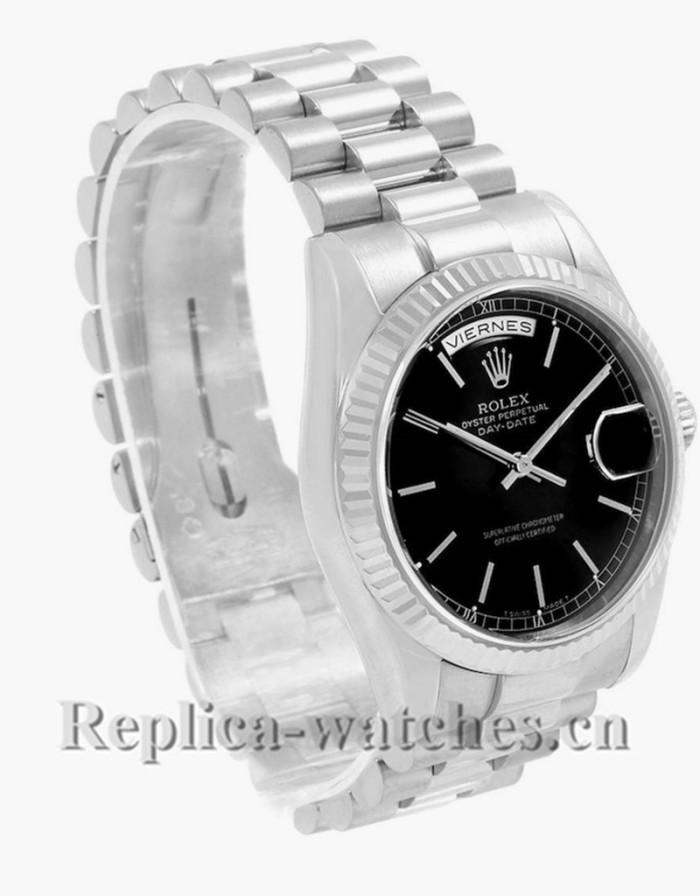 Replica Rolex Day-Date President 118239 Oyster case 36mm Black Dial Mens Watch