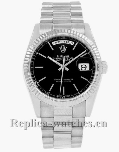 Replica Rolex Day-Date President 118239 Oyster case 36mm Black Dial Mens Watch