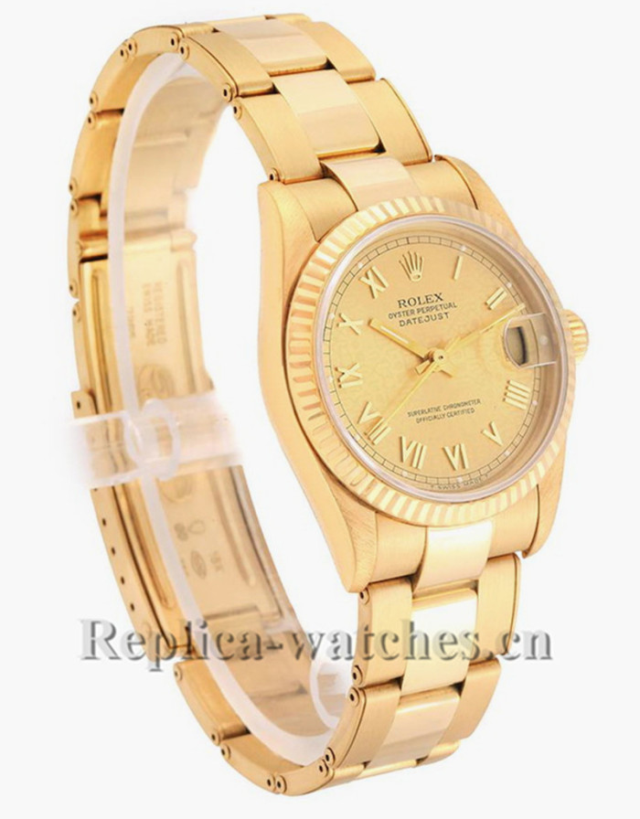 Replica Rolex President Datejust 68278 oyster case 31mm Champagne jubilee anniversary dial  Ladies Watch