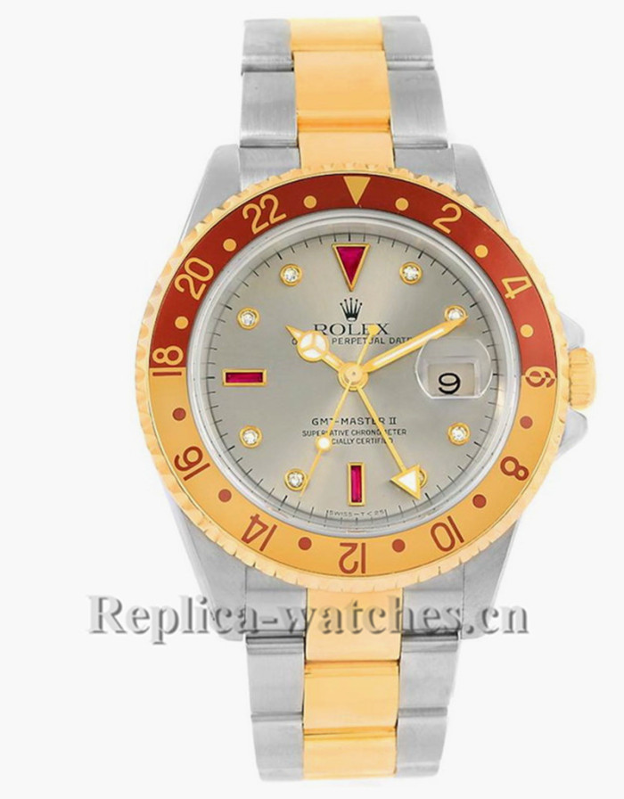 Replica Rolex GMT Master II 16713 Stainless steel case 40mm Slate dial Mens Watch