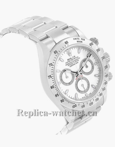 Replica Rolex Cosmograph Daytona 116520 Stainless steel case 40mm White Dial Mens Watch