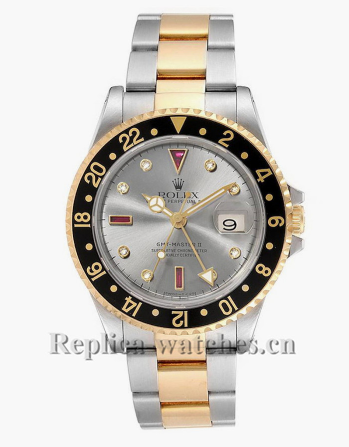 Replica Rolex GMT Master II 16713 Stainless steel case 40mm Serti Dial Mens Watch
