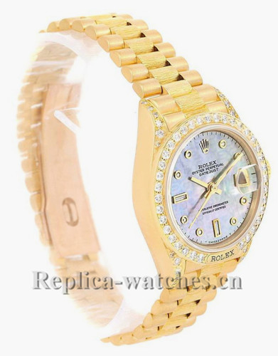 Replica Rolex President Datejust 69158 oyster case 26mm MOP Dial Diamond Ladies Watch 
