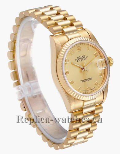 Replica Rolex President Datejust 68278 oyster case 31mm Champagne dial Ladies Watch 