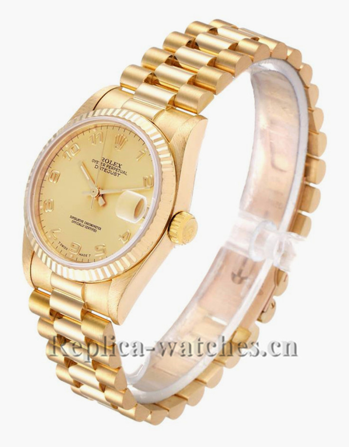Replica Rolex President Datejust 68278 oyster case 31mm Champagne dial Ladies Watch 