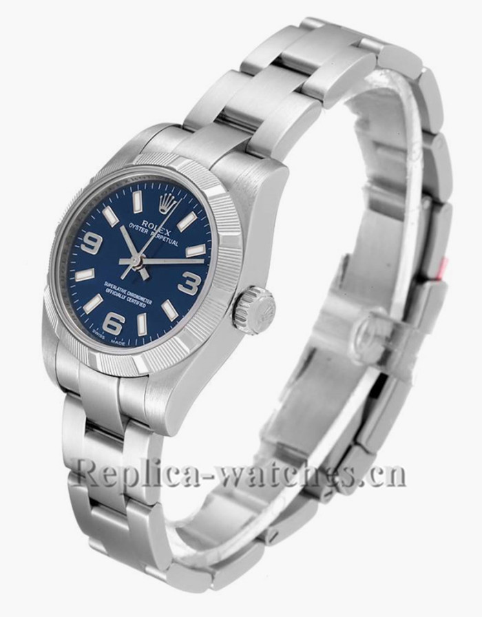 Replica Rolex Nondate 176210 Blue Dial Stainless steel oyster case 26mm Ladies Watch 