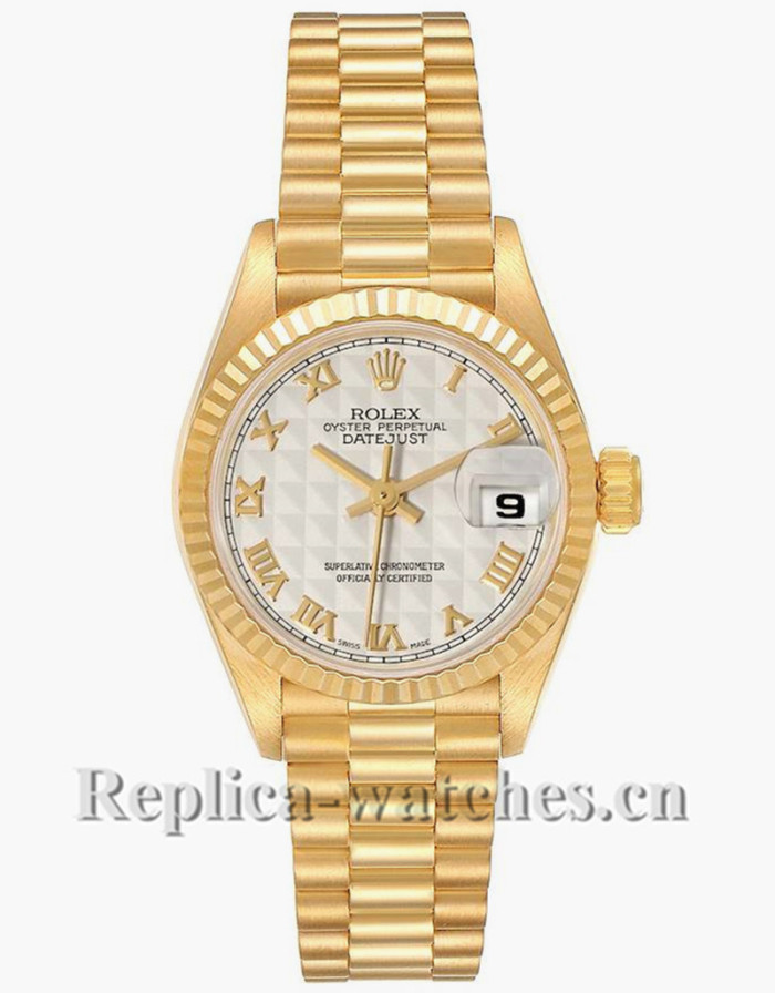Replica Rolex President Datejust 69178 Oyster case 26mm Ivory dial Ladies Watch