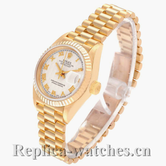 Replica Rolex President Datejust 69178 Ivory pyramid Dial oyster case 26mm Ladies Watch