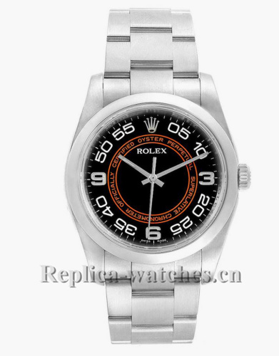 Replica Rolex Oyster Perpetual 116000 Black Dial Stainless steel case 36mm Mens Watch 