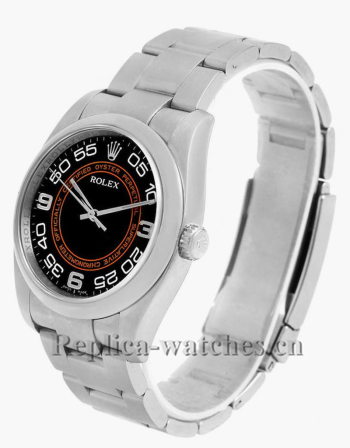 Replica Rolex Oyster Perpetual 116000 Black Dial Stainless steel case 36mm Mens Watch 