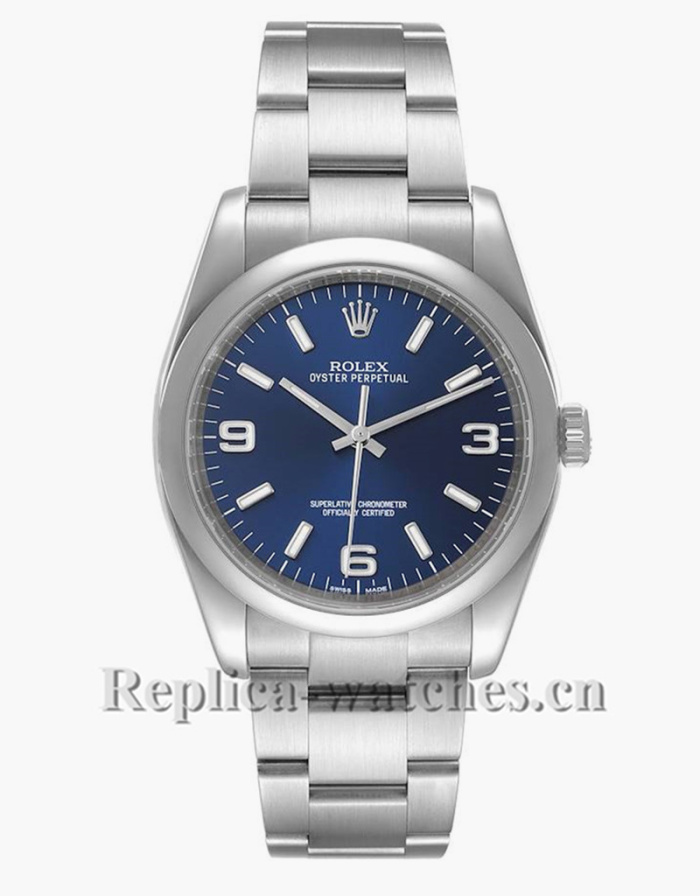 Replica Rolex Oyster Perpetual 116000 Blue Dial 36mm Mens Watch Box Card