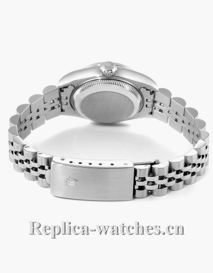 Replica Rolex Datejust 69174 Stainless steel case 26mm Black Diamond Dial Ladies Watch 