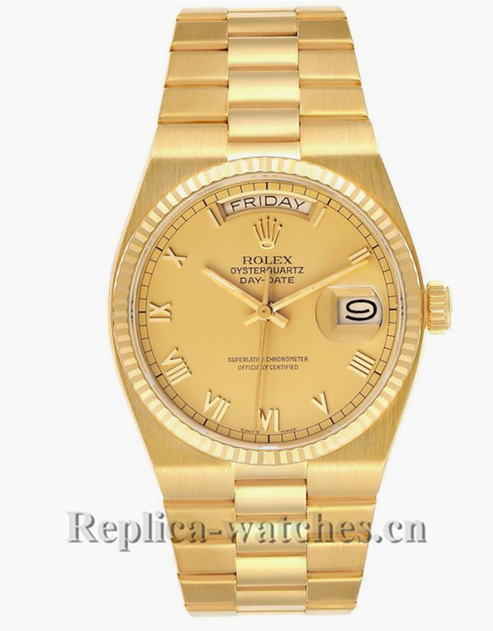 Replica Rolex President 19018 Champagne Dial oyster case 36mm Mens Watch 