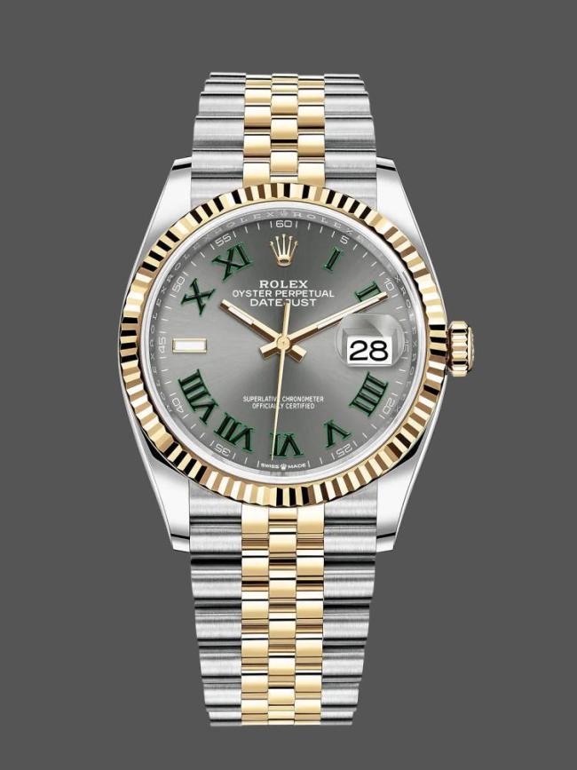 Rolex Datejust Two-Tone Steel Yellow Gold Fluted Bezel 126233 36mm Unisex Replica Watch