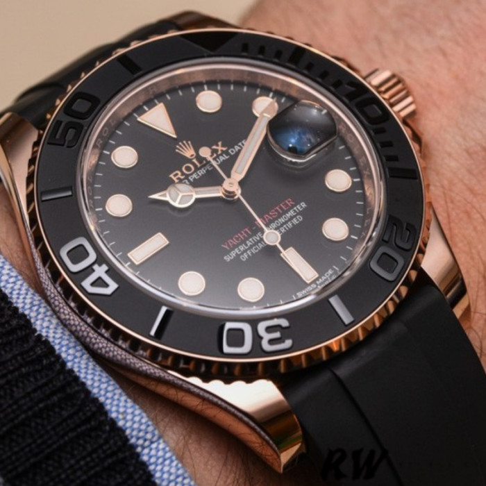 Rolex Yacht-Master 116655 Everose Gold Black Dial 40mm Mens replica Watch