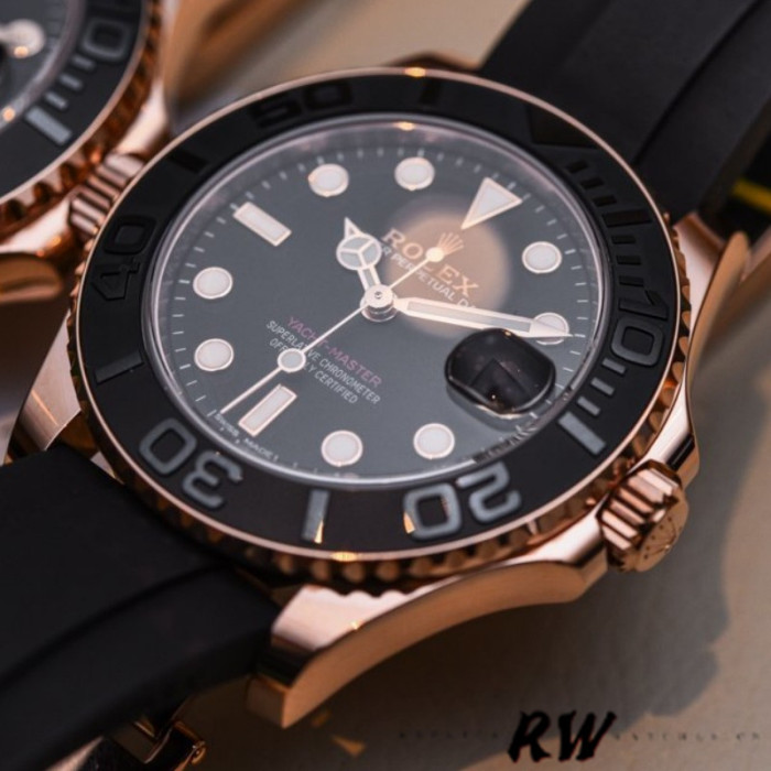 Rolex Yacht-Master 116655 Everose Gold Black Dial 40mm Mens replica Watch