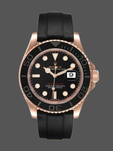 Rolex Yacht-Master 116655 Everose Gold Black Dial 40mm Mens replica Watch