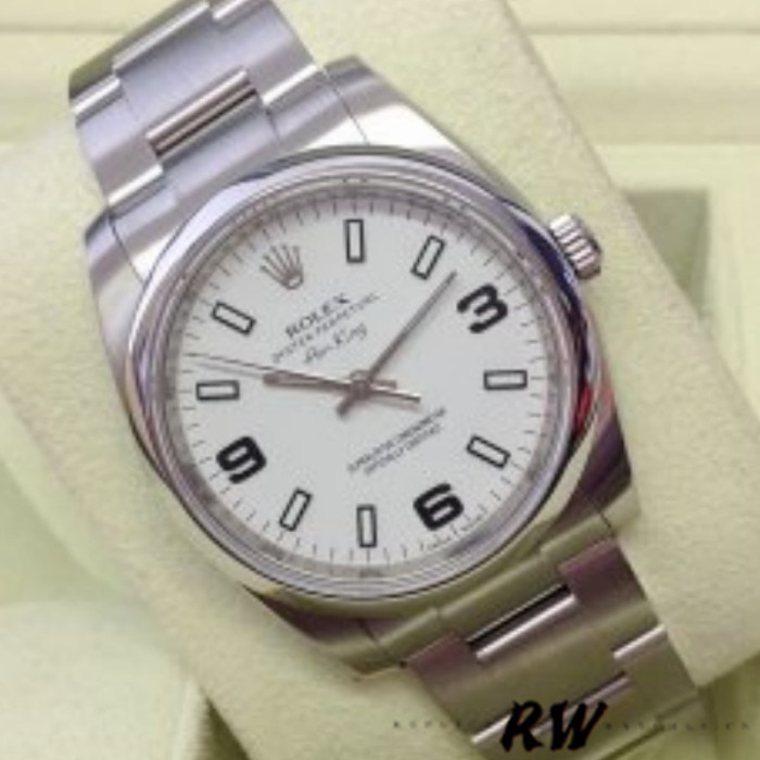 Rolex Oyster Perpetual Air-King 114200 White Dial 34mm Automatic Unisex replica watch