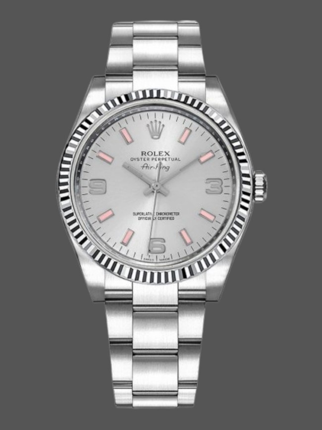 Rolex Oyster Perpetual Air-King 114234 Automatic Silver Dial 34mm Unisex replica watch
