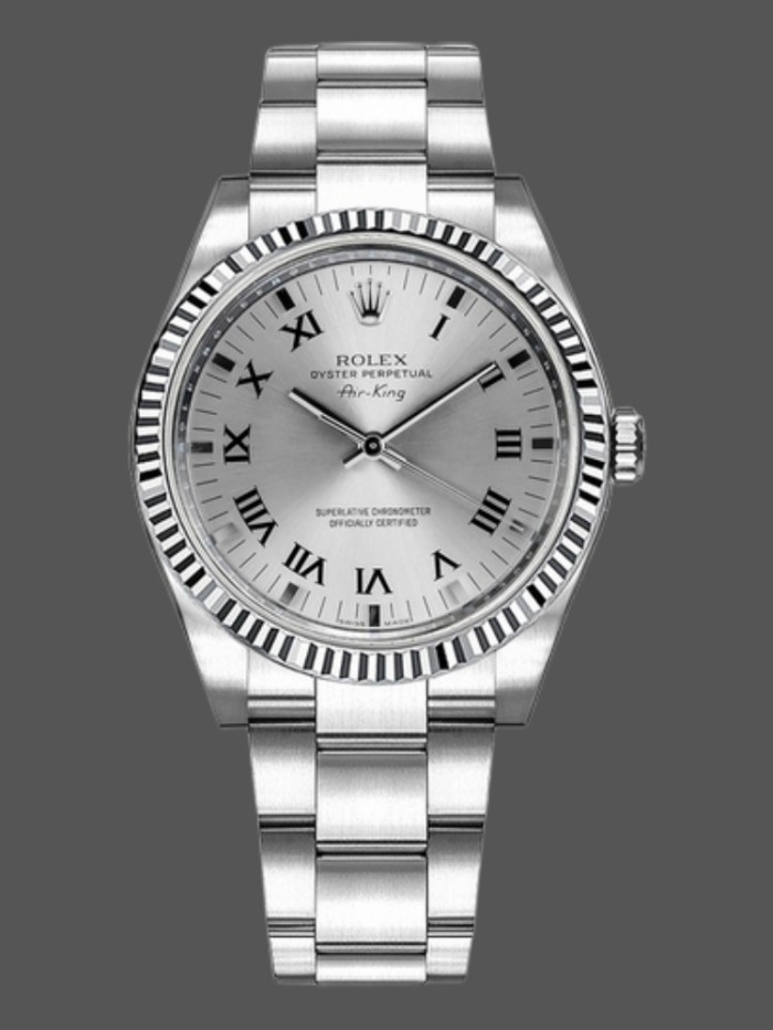 Rolex Oyster Perpetual Air-King 114234 Silver Dial 34mm Unisex replica watch