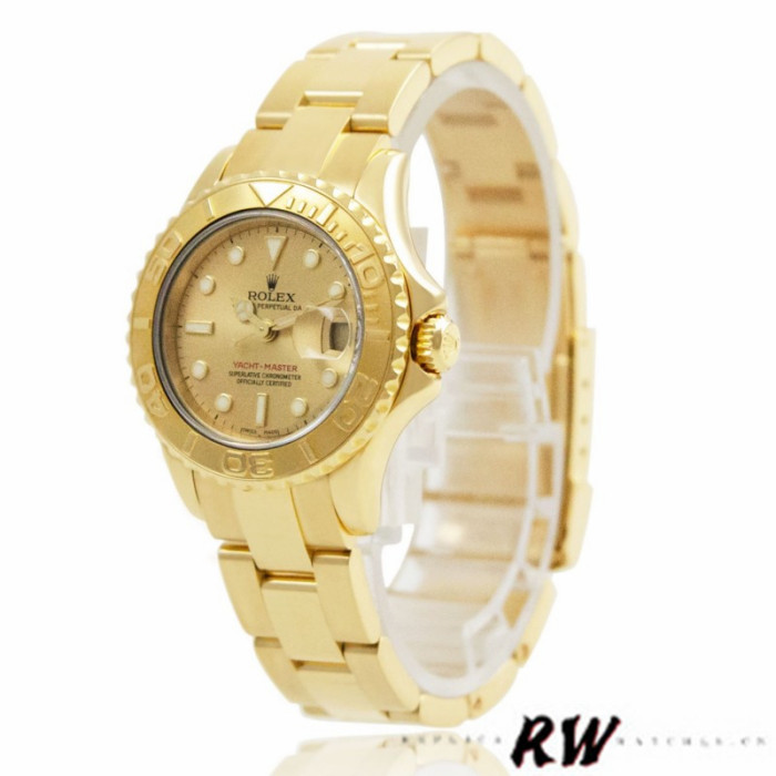 Rolex Yacht-Master 169628 Yellow Gold Champagne Dial 29mm Lady Replica Watch