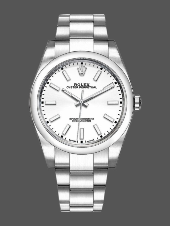Rolex Oyster Perpetual 114300 White Dial 39mm Mens Replica Watch