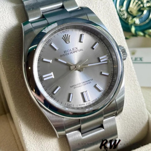 Rolex Oyster Perpetual 116000 Rhodium Grey Dial 36mm Unisex Replica Watch