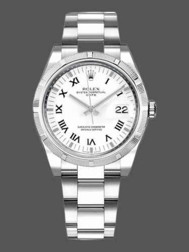 Rolex Oyster Perpetual Date 115210 White Roman Numeral Dial Unisex Replica Watch