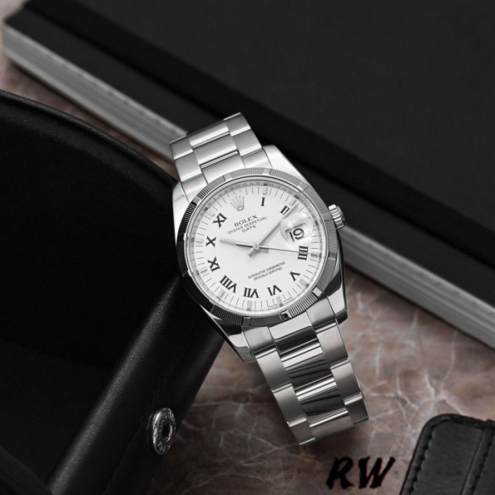 Rolex Oyster Perpetual Date 115210 White Roman Numeral Dial Unisex Replica Watch