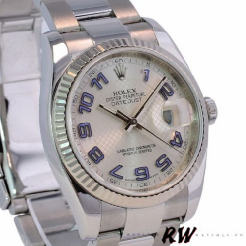 Rolex Datejust 116234 Silver Dial Fluted Bezel 36mm Unisex Replica Watch