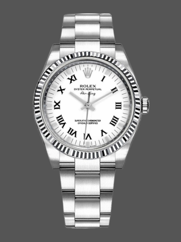Rolex Oyster Perpetual Air-King 114234 White Dial 34mm Unisex Replica Watch