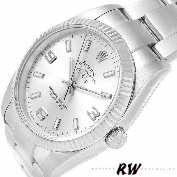 Rolex Oyster Perpetual Air-King 114234 Silver Dial 34mm Unisex Replica Watch