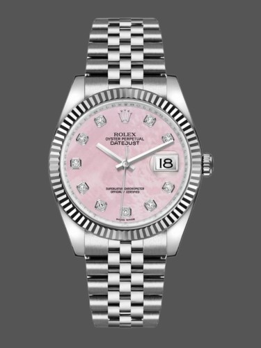 Rolex Datejust 116234 Pink MOP Diamonds Dial 36mm Lady Replica Watch