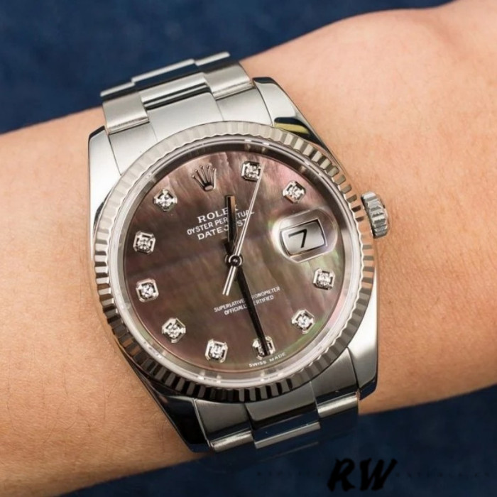 Rolex Datejust 116234 Black MOP Diamond Dial Automatic 36mm Unisex Replica Watch