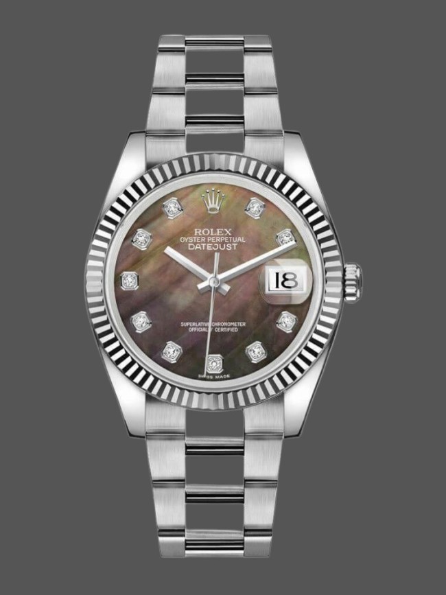 Rolex Datejust 116234 Black MOP Diamond Dial Automatic 36mm Unisex Replica Watch