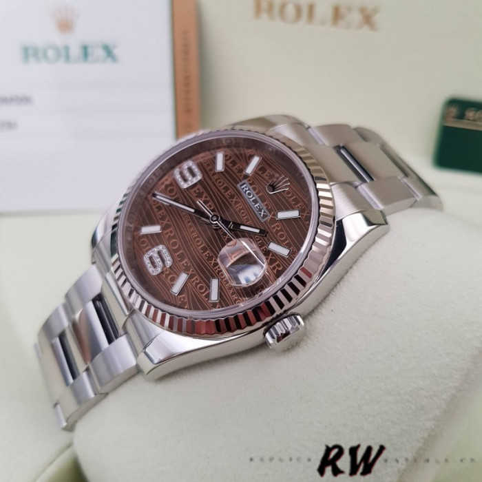 Rolex Datejust 116234 Waves Bronze Diamond Dial 36mm Unisex Replica Watch