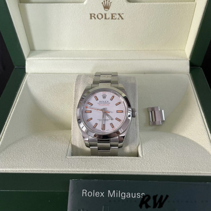 Rolex Milgauss 116400 Automatic White Dial 40mm Mens Replica Watch