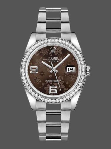 Rolex Datejust 116244 Bronze Floral Arabic Diamond Dial 36mm Unisex Replica Watch
