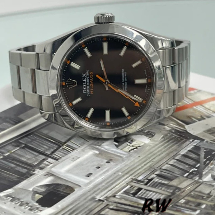 Rolex Milgauss 116400 Stainless Steel Black Dial 40mm Mens Replica Watch