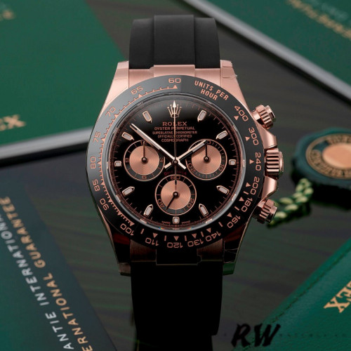 Rolex Cosmograph Daytona 116515LN Rose Gold Black Dial 40mm Mens Replica Watch 