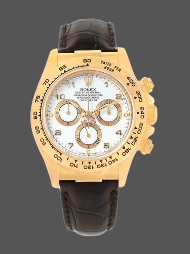 Rolex Daytona 116518 Yellow Gold White Dial 40mm Mens Replica Watch