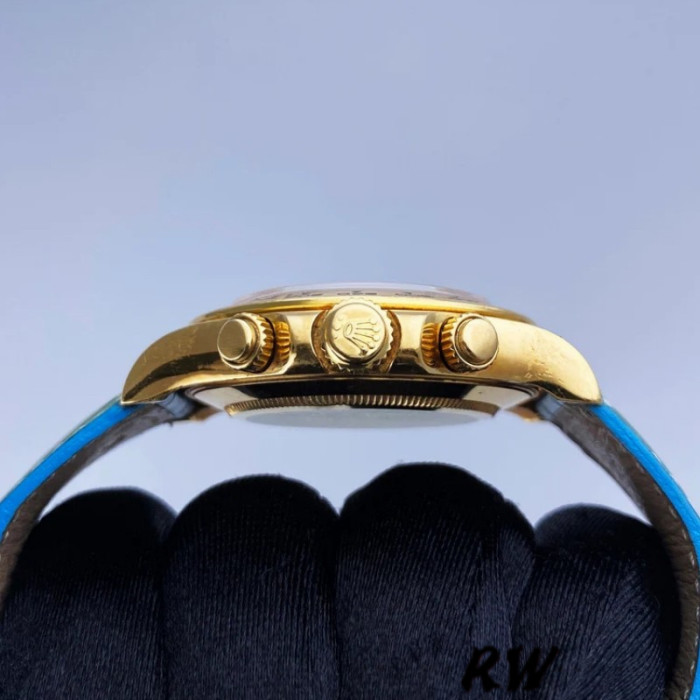 Rolex Daytona 116518 Blue leather strap MOP Dial 40mm Mens Replica Watch