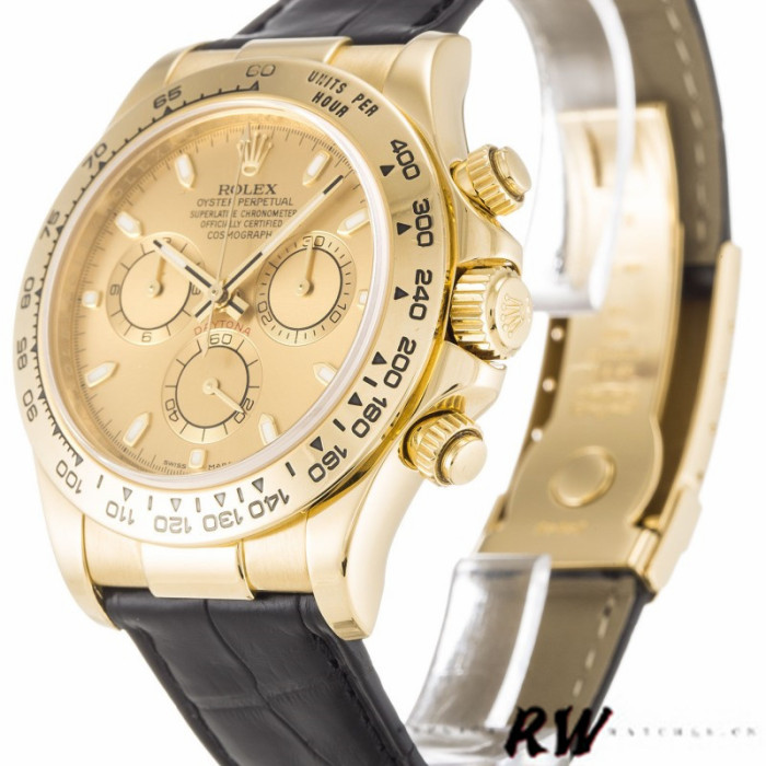 Rolex Cosmograph Daytona 116518 Champagne Dial Yellow Gold Bezel 40mm Mens  Replica Watch