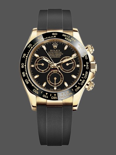 Rolex Daytona 116518LN Black Dial Yellow Gold 40mm Mens  Replica Watch