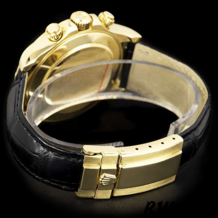 Rolex Cosmograph Daytona 116518 Black Leather Strap 40MM Mens Replica Watch