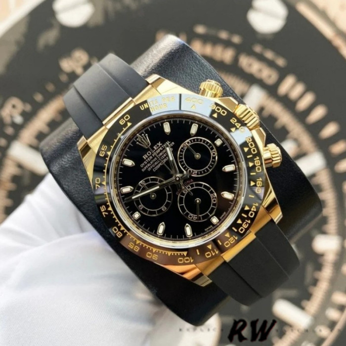 Rolex Daytona 116518LN Black Dial Yellow Gold 40mm Mens  Replica Watch