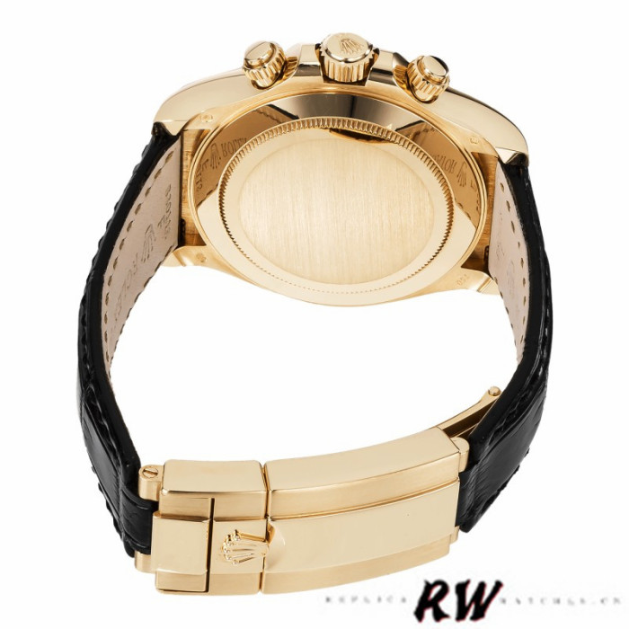 Rolex Daytona 116518 Leather Strap Diamond Champagne Dial 40mm Mens  Replica Watch