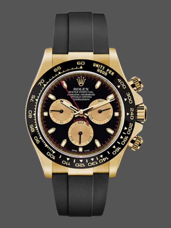 Rolex Cosmograph Daytona 116518LN Yellow Gold Black Dial 40mm Mens Replica Watch
