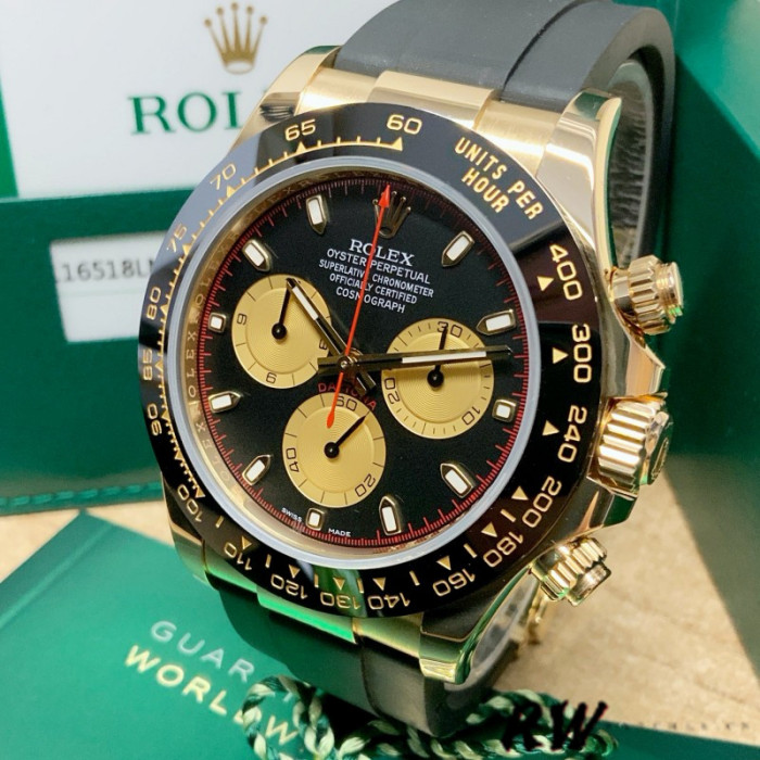 Rolex Cosmograph Daytona 116518LN Yellow Gold Black Dial 40mm Mens Replica Watch